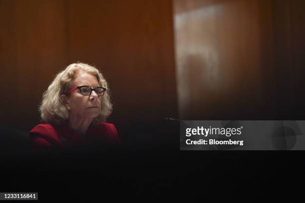 Diana Bianchi, director of the Eunice Kennedy Shriver National Institute of Child Health and Human Development, listens during a Senate...