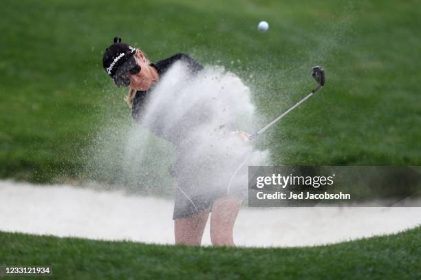 Natalie Gublis of the United States hits from the first hole during round one of the Bank of Hope Match-Play at Shadow Creek on May 26, 2021 in Las...