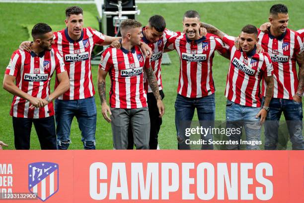 Koke of Atletico Madrid, Jose Maria Gimenez of Atletico Madrid, Kieran Trippier of Atletico Madrid, Angel Correa of Atletico Madrid, Mario Hermoso of...