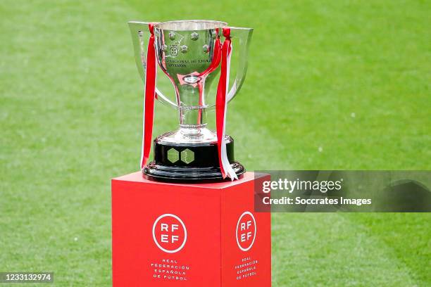 La Liga Trophy during the Championship celebration Atletico Madrid at the Estadio Wanda Metropolitano on May 23, 2021 in Madrid Spain