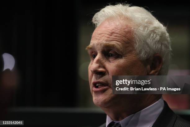 Member Paul Bell announces his resignation, due to the treatment of Arlene Foster, from the DUP party at the Crown Plaza Hotel, Belfast on the...