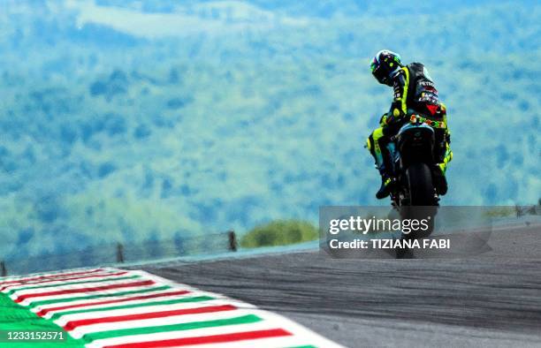 Petronas Yamaha SRT' s Italian rider Valentino Rossirides during a free practice session for the Italian Moto GP Grand Prix at the Mugello race track...