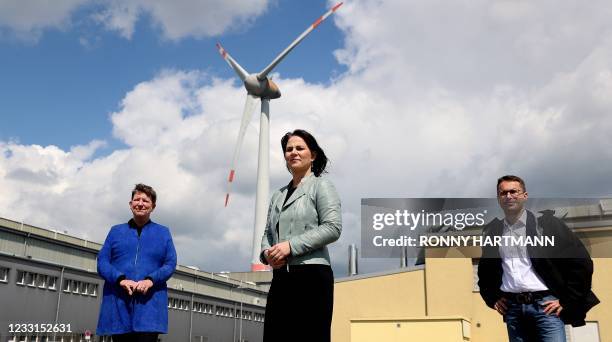 Annalena Baerbock , co-leader of Germany's Green Party and top candidate for Chancellor in the upcoming national election in September, stands next...