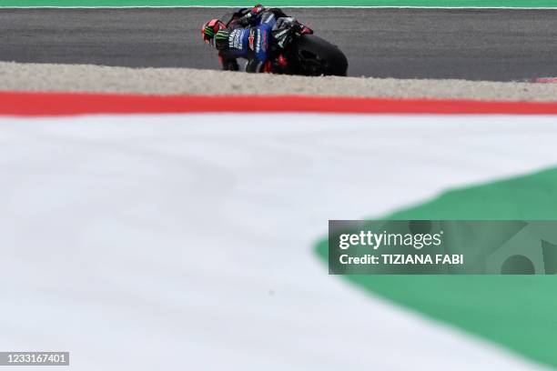 Monster Energy Yamaha MotoGP French rider Fabio Quartararo rides during a qualifying session ahead the Italian Moto GP Grand Prix at the Mugello race...