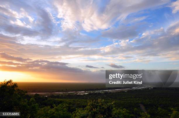 viewpoint, gonarezhou national park , zimbabwe - bosveld van zuidelijk afrika stockfoto's en -beelden