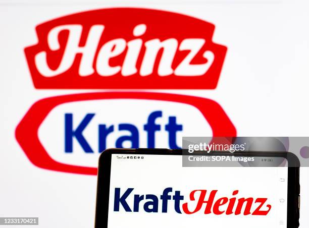 In this photo illustration, a Kraft Heinz Company logo seen displayed on a smartphone.