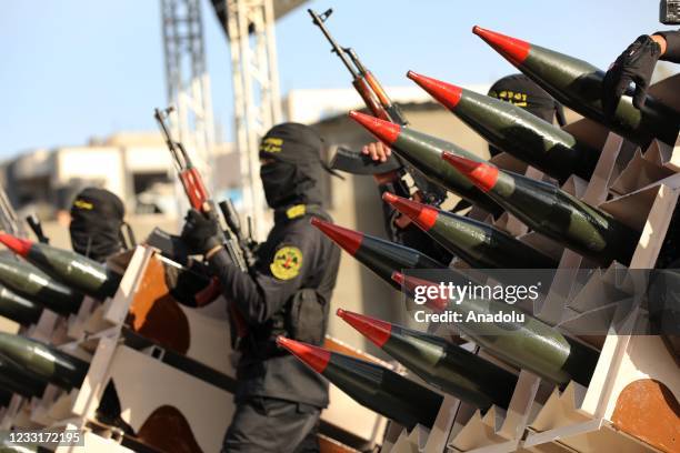 View from the parade and ceremony organized by Al-Quds Brigades, the military wing of Islamic Jihad in Gaza City, Gaza on May 29, 2021. A ceasefire...