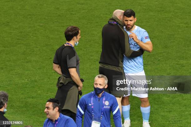 Dejected Sergio Aguero of Manchester City during the UEFA Champions League Final between Manchester City and Chelsea FC at Estadio do Dragao on May...