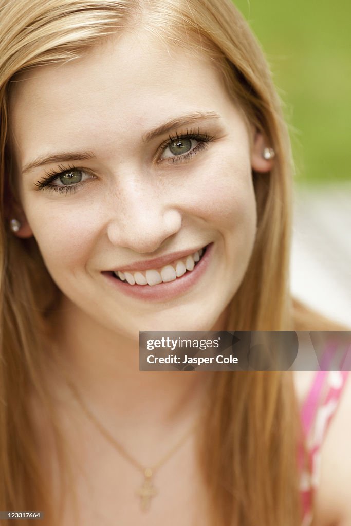 Smiling Caucasian teenage girl