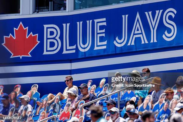 General view of the Toronto Blue Jays logo as seen during the MLB game against the Tampa Bay Rays on May 24, 2021 at TD Ballpark in Dunedin, FL.