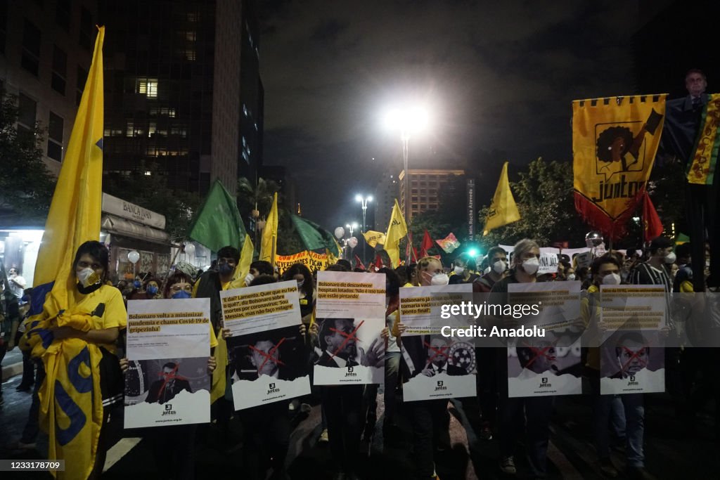 Anti-government protest in Sao Paulo