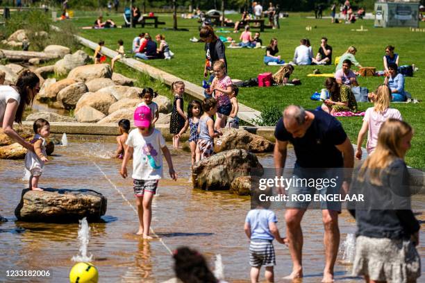 The Netherlands on Sunday May 30. People enjoy a sunny day in a park in Tilburg on May 30, 2021. - Netherlands OUT / Netherlands OUT / ROB...