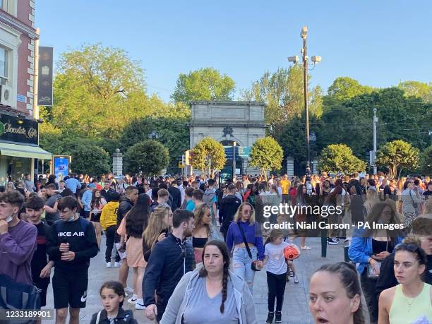 People out in Dublin city centre. The chief medical officer, Dr Tony Holohan, has hit out at scenes of Òenormous crowdsÓ gathered in Dublin city...