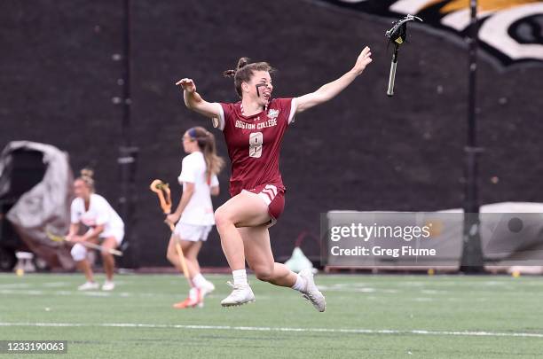 Charlotte North of the Boston College Eagles celebrates after winning the Division I Women's Lacrosse Championship 16-10 against the Syracuse Orange...