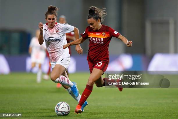 Annamaria Serturini of AS Roma controls the ball during the Women's Coppa Italia Final match between AS Roma and AC Milan at Mapei Stadium - Città...