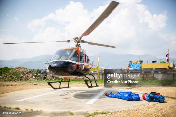 Image depicts death) The body of an American mountaineer Puwei Liu who died during his descent from Mount Everest lies on the ground after being...