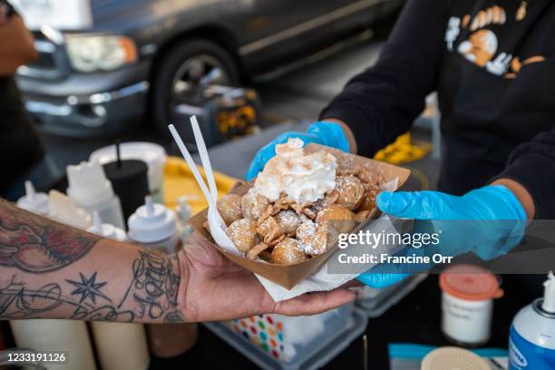 Cinnamon sugar Cinnamon Toast Crunch lechera served at Baby Cakess at the Avenue 26 night market in the Lincoln Heights neighborhood on Friday, May...