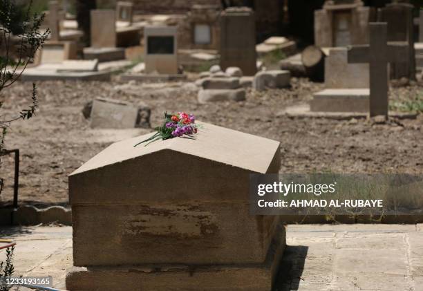 Picture shows the grave of British archaeologist, writer, diplomat and spy Gertrude Bell in the cemetery of the Protestant Christians in Baghdad on...