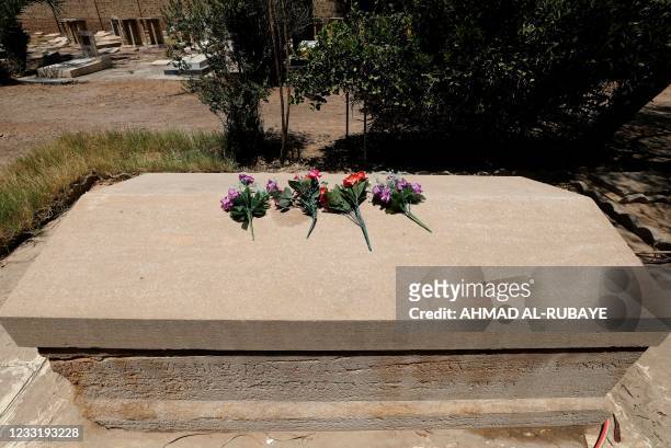 Picture shows the grave of British archaeologist, writer, diplomat and spy Gertrude Bell in the cemetery of the Protestant Christians in Baghdad on...