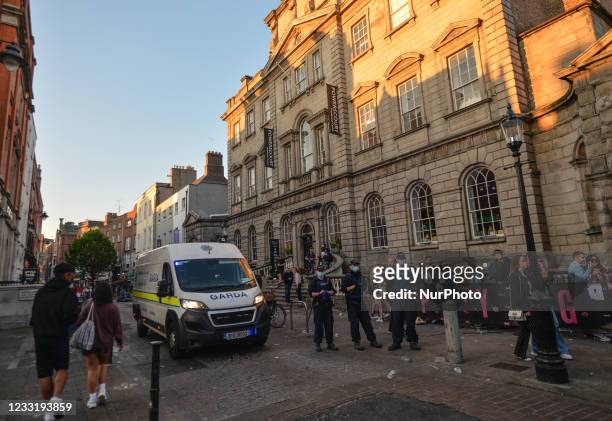 Members of Gardai enforce coronavirus restrictions and relocate people from South William Street in Dublin. The chief medical officer, Dr. Tony...