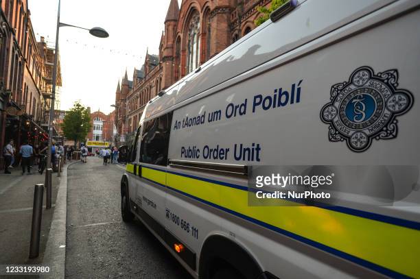 Members of Gardai enforce coronavirus restrictions and relocate people from Fade Street in Dublin. The chief medical officer, Dr. Tony Holohan...