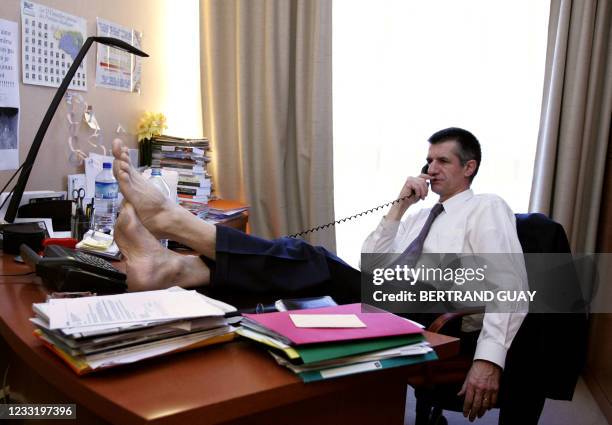 French center-right UDF party deputy Jean Lassalle, who is in his sixth week of hunger strike to stop an alleged plan to move a Japanese-owned...