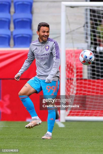 Orlando City FC forward Matheus Aias warms up prior to the Major League Soccer game between the New York Red Bulls and Orlando City FC on May 29,2021...