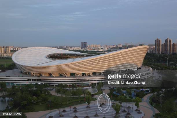 General view of Suzhou Olympic Sports Center Stadium during the 2022 FIFA World Cup Asian Qualifiers Group A event on May 31, 2021 in Suzhou, China.