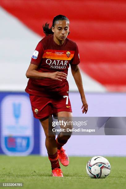 Alves Da Silva Andressa of AS Roma controls the ball during the Women's Coppa Italia Final match between AS Roma and AC Milan at Mapei Stadium -...