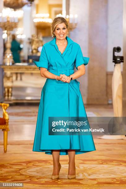 Queen Maxima of The Netherlands attends the award ceremony of the Appeltjes van Oranje founded by the Oranje Fonds in Palace Noordeinde on June 1,...