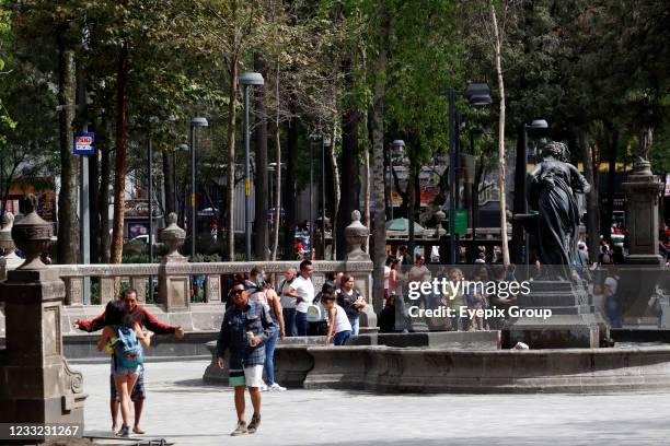 Persons take to the streets to enjoy parks and tourist areas, after the Government of Mexico allowed the resumption of outdoor activities after it...