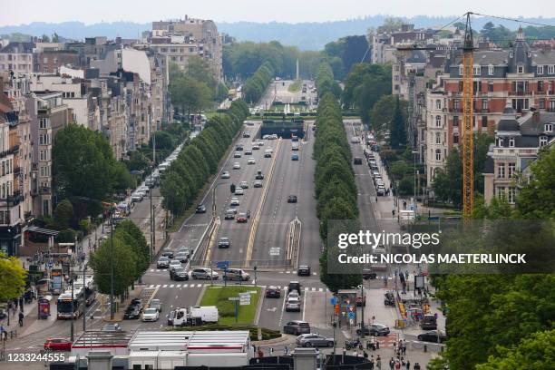 View on Tervurenlaan/ Avenue de Tervueren taken from the Jubelpark/ Parc du Cinquantenaire museums, Thursday 03 June 2021. BELGA PHOTO NICOLAS...