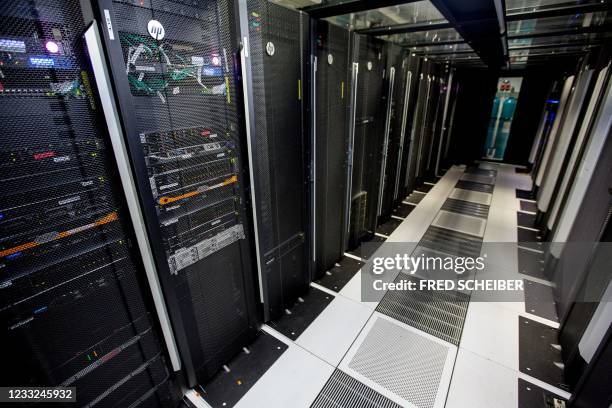 The new supercomputer of Meteo France, the French national meteorological service is seen at Meteo France headquartersin Toulouseon June 2, 2021. -...