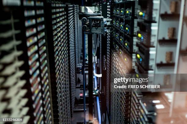 The new supercomputer of Meteo France, the French national meteorological service is seen at Meteo France headquartersin Toulouseon June 2, 2021. -...