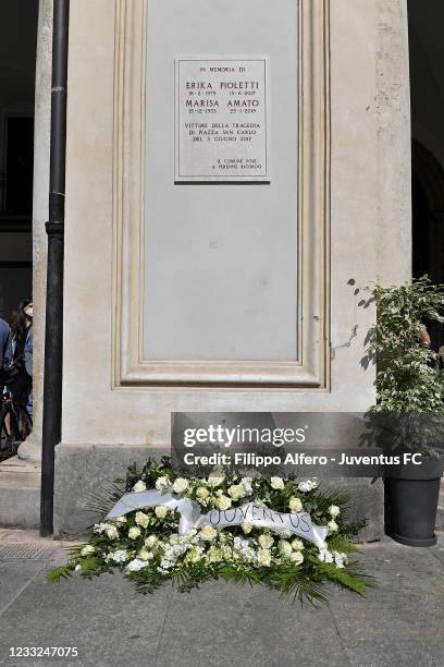 Juventus Remember Victims Of the 2017 Turin Stampede on June 03, 2021 in Turin, Italy. Erika Pioletti and Marisa Amato died in Turin following a...