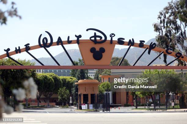 The entrance to Walt Disney Co. Is seen from West Alameda Ave. In Burbank on Wednesday, June 2, 2021 in Los Angeles, CA. This is their corporate...