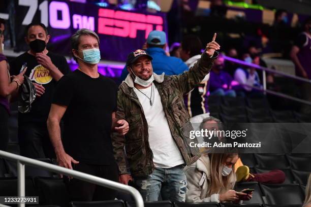 Surfer, Adriano de Souza attends the game between the Los Angeles Lakers and the the Phoenix Suns during Round 1, Game 6 of the 2021 NBA Playoffs on...