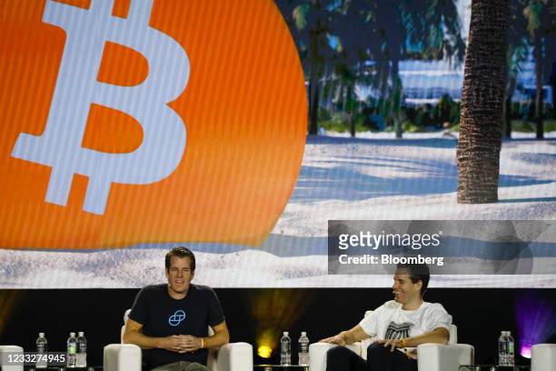 Tyler Winklevoss, chief executive officer and co-founder of Gemini Trust Co., left, and Cameron Winklevoss, president and co-founder of Gemini Trust...