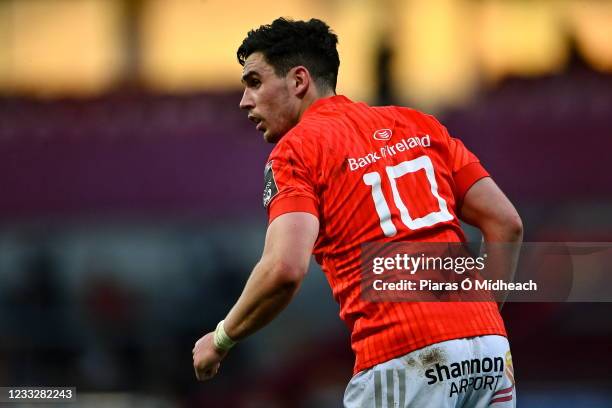 Limerick , Ireland - 28 May 2021; Joey Carbery of Munster during the Guinness PRO14 Rainbow Cup match between Munster and Cardiff Blues at Thomond...