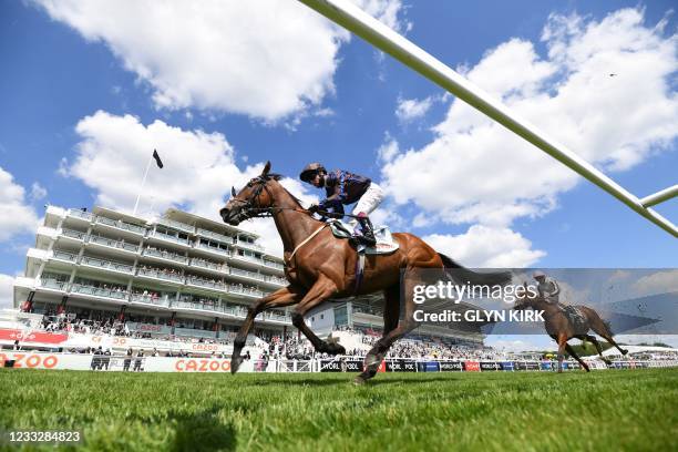 Jockey Oisin Murphy on Parent's Prayer on his way to winning the Princess Elizabeth Stakes on the second day of the Epsom Derby Festival horse racing...