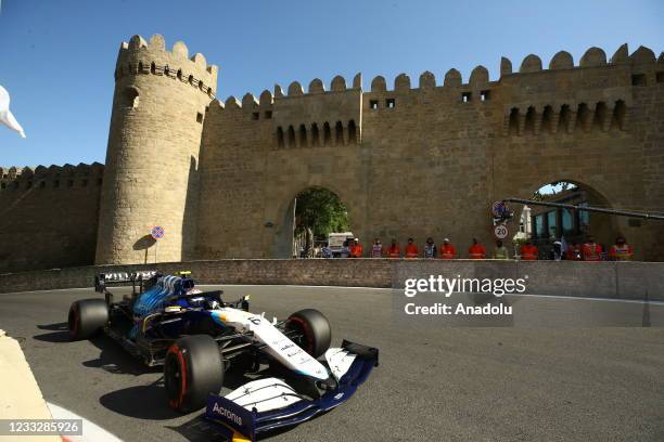 Pilot competes in the qualification lap of 2021 Azerbaijan Grand Prix in Baku, Azerbaijan on June 05, 2021. Ferrari team's Charles Leclerc takes 2021...