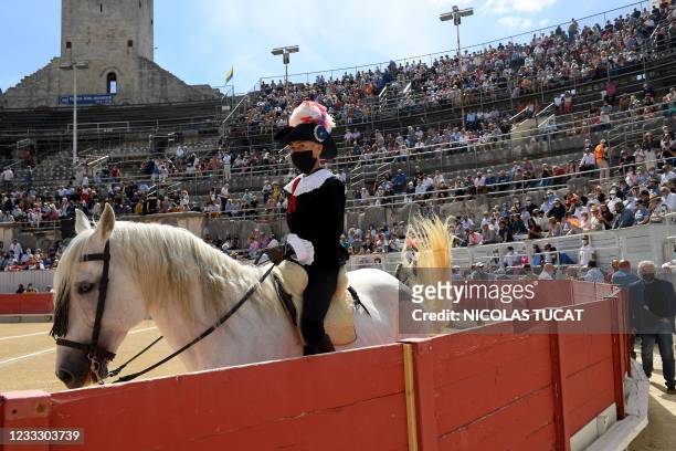 Horse rider enters the arena of Arles, southern France, on June 6 on the opening day of the Arles Feria. - The Arles feria is the first of the season...