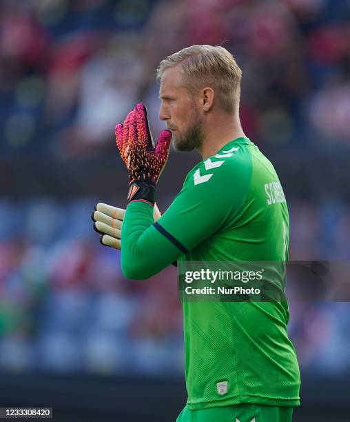 Denmarks Kasper Schmeichel during the friendly pre Euro 2021 match between Denmark and Bosnia and Herzegovina at Broendby Stadium, Copenhagen,...