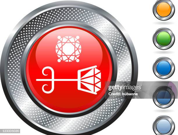 diamond stud earrings royalty free vector art on metallic button - diamond studs stock illustrations