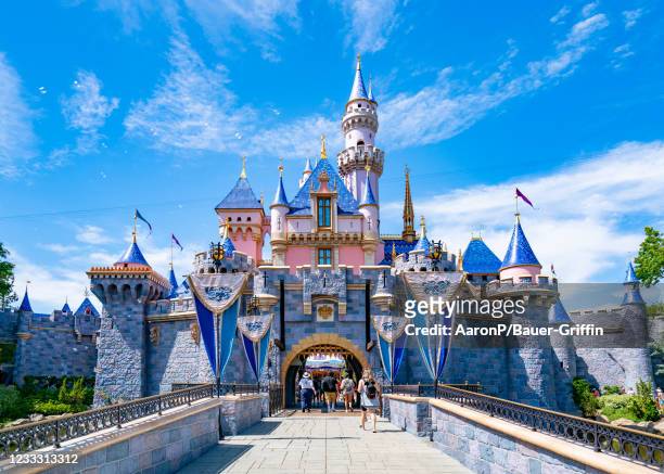 General views of Sleeping Beauty Castle at Disneyland, which has recently reopened after being closed to the public for over a year on June 06, 2021...
