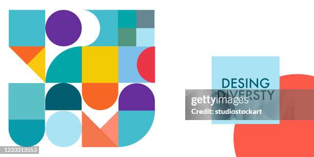 stockillustraties, clipart, cartoons en iconen met modern design diversiteit promo banner vector design - zelfvertrouwen