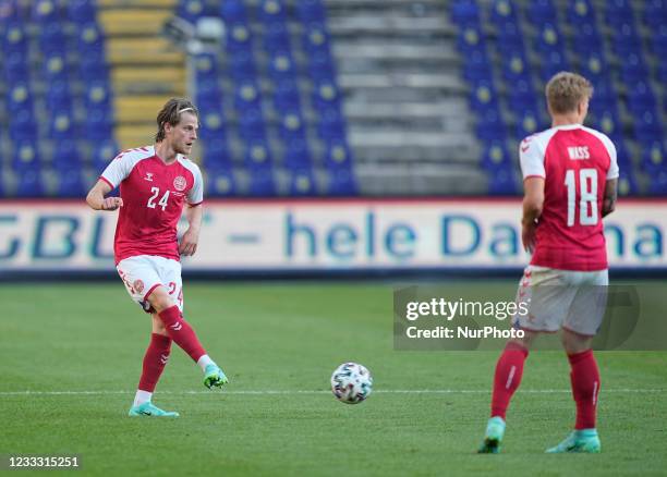 Denmarks Mathias Jensen during the friendly pre Euro 2021 match between Denmark and Bosnia and Herzegovina at Broendby Stadium, Copenhagen, Denmark...
