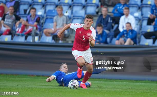 Denmarks Joakim Mæhle during the friendly pre Euro 2021 match between Denmark and Bosnia and Herzegovina at Broendby Stadium, Copenhagen, Denmark on...