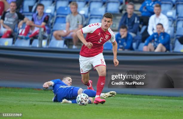 Denmarks Joakim Mæhle during the friendly pre Euro 2021 match between Denmark and Bosnia and Herzegovina at Broendby Stadium, Copenhagen, Denmark on...