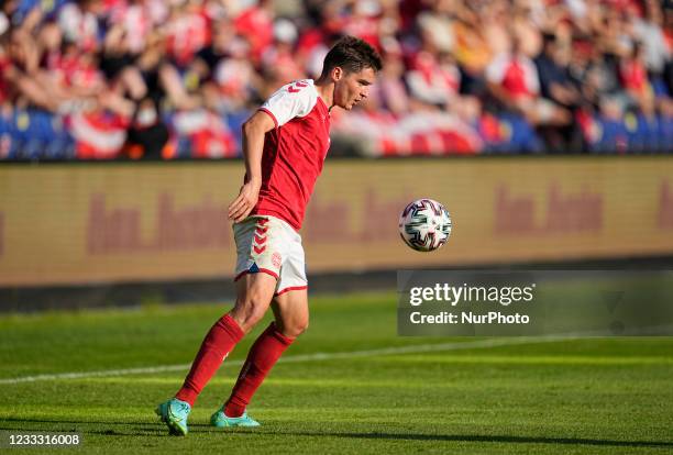 Denmarks Robert Skov during the friendly pre Euro 2021 match between Denmark and Bosnia and Herzegovina at Broendby Stadium, Copenhagen, Denmark on...